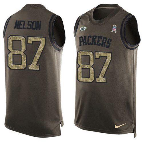Nike Packers #87 Jordy Nelson Green Men's Stitched NFL Limited Salute To Service Tank Top Jersey
